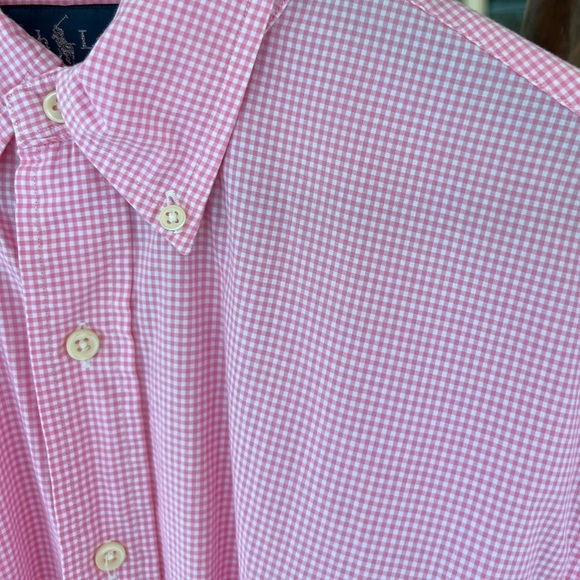 Ralph Lauren Men’s Shirt Button Down Pink White Gingham Long Sleeve Custom Fit M - Picture 11 of 15